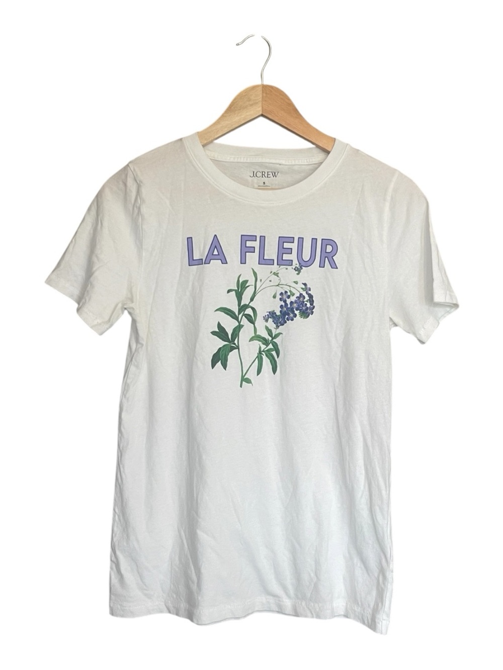 J.Crew White 'La Fleur' Graphic Tee